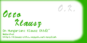 otto klausz business card